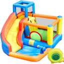 Doctor Dolphin Inflatable Water Slide Bounce House, Inflatable Bounce House for Big Kids, Water Slide for Kids Backyard, Inflatable Water Park Bouncy House with Blower for Outdoor Party, X-Large