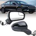 Passenger Side Mirror Compatible with 2016 2017 2018 2019 2020 2021 2022 Ford Fusion Non-Heated Manual Folding Rear View Mirror Replace FS7Z-17682-B Black 3 Pins, Right Passenger Side