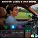 Bluetooth Retro Car Stereo Receiver - Single Din European Classic Look Radio for 80s Car - AM FM Pre-Amp 2 Subwoofer Outputs USB SD AUX Type-C PD3.0 Fast Charge EQ SWC