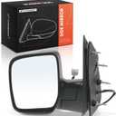 A-Premium Driver Side Power Door Mirror Compatible with Ford E-150 E150, E-250 E250, E-350 Super Duty, E-450 Super Duty, 2007-2008 - Non-Heated Manual Folding Black Outside Rear View Mirror