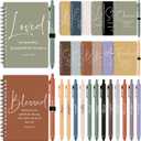Kosiz 24 Sets Christian Gifts Bulk Inspirational Prayer Journals with Pens Gifts for Mother's Day A6 Spiral Bible Notebook Religious Gift for Women Men Church Members Bible Study Groups (Fresh Color)