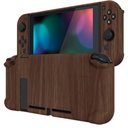 eXtremeRate PlayVital Back Cover for Nintendo Switch Console, Handheld Controller Separable Protector Hard Shell for NS Joycon, Customized Dockable Protective Case for Nintendo Switch - Wood Grain