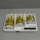 Amagic Christmas Flameless Candles with Remote and Timer, Glass Battery Operated Candles, Real Wax Electric LED Pillar Candles with Gold Deer for Thanksgiving Decor, Set of 3