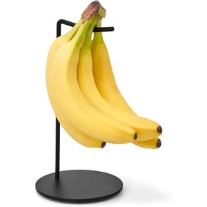 Libken Banana Holder Stand Black Powder Coated Metal Banana Tree with Heavy Base Minimal Scandinavian Design, Rust Resistant & Durable Banana Hook for Kitchen Countertop Fruit Storage
