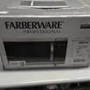 Farberware 1.1 Cu. Ft. Countertop Microwave Oven 1000 Watt Power, Auto Cook Settings, Defrost, Easy Clean and Child Safety Lock - Stainless
