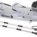 Aktivety – Inflatable Clear Kayak 2 Person Adult – Transparent Tandem Crystal Kayaks with See Through Bottom – Blow Up Heavy Duty Fishing Canoe Boat for River, Pool – 2 Paddlers Set Included