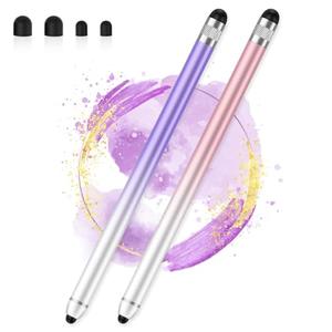 Stylus Pen for Touchscreen, Dual-end High Sensitivity Capacitive Stylus Pen for iPhone/iPad/Android/Samsung/Computer/Tablets, AmberVec Universal Stylists Pens for Touch Screens, 1 Pack-, Purple