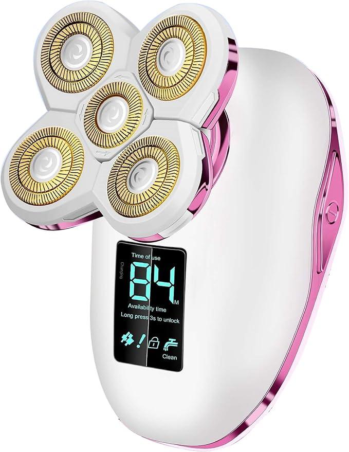 Electric Razors for Women Legs-5D Magnetic Detachable Head Flawless Razor-IPX7 Waterproof Wet Dry Cordless Trimmer-USB Rechargeable Travel Kit