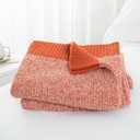 Carriediosa Heather Throw Blanket 50" X 60", 400GSM Ultra Soft Microfiber Fuzzy Fluffy Reversible Knitted Blankets Cozy Plush Lightweight and Warm Fall Throws for Couch, Bed, Sofa, Rust