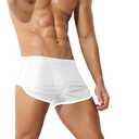 Zjswylyljs Mens Mesh Booty Short Lounge Running with Split Sides Men Sexy 3 Inch (US, Alpha, 3X-Large, Regular, Short, A White)