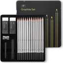 Mr. Pen- Drawing Sketching Pencil Set, 19 pcs, Graphite Pencils (10B-6H), Graphite Sticks, Erasers, Metal Sharpener, for Drawing, Sketching, Shading & Art Projects (Black)