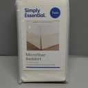 Amazon Basics Lightweight Pleated Soft Machine Washable Bed Skirt, King Size, Off White, Solid