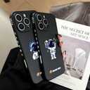2 x Yonds Queen for iPhone 14 Pro Max Cute Case, Cool Cartoon Astronaut Space Planet Rocket Design Stylish Bumper Cover Protective Anti-Slip Shockproof Case(iPhone 14 Pro Max, Earphone Music)