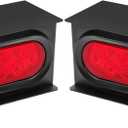 LIMICAR Steel Trailer Lights Boxes Housing Kit with 6 Inch Oval Red LED Trailer Tail Lights 2 Inch Round Red LED Side Marker Clearance Lights, Included Grommets Wire Pigtails Connectors