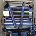 Yestomo Beach Chairs for Adults Heavy Duty, Compact Portable Lay Flat Folding Chair with Backpack Straps and Large Cooler Pouch, Support to 350LBS (Stripes_Blue&Cyan), 12.6" X 20.5" X 26.5"