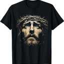 Jesus Christ Face with Crown of Thorns God Bible Vintage T-Shirt M