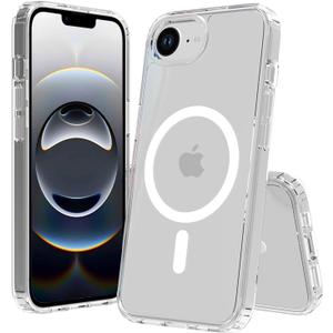 2025 Magnetic for iPhone 16E (SE4) Case,Military Grade Drop Tested,Shockproof Anti-Scratch Clear Thin Slim Phone Case.Clear Magnetic.