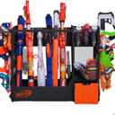 Nerf Elite Blaster Rack - Storage for up to Six Blasters, Including Shelving and Drawers Accessories, Orange and Black