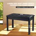 Piano Chair with Storage Piano Stool and Upholstery Wooden Keyboard Piano Duet Seat, Waterproof and Non-Slip, Black
