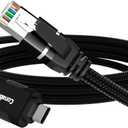 USB C to Ethernet Cable 15 FT, USB Type C to RJ45 Nylon Braided Cord, Gigabit Directly Connected, USB-C to Network Internet Adapter, Compatible with MacBook Pro, iPad Pro, Smartphone, Laptop, PC