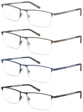 JJWELL 4Pack Blue Light Blocking Reading Glasses for Men Anti Computer Glare Eyestrain Spring Hinge Readers with Pouches