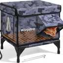 Heated Cat House for Outside, Insulated Weatherproof Heated Outdoor Cat House with Waterproof Eaves & Escape Door, Elevated Outdoor Cat Shelter for Feral Stray Cat (Black Camo, 16.5"x13"x16.9")