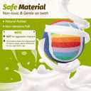 Nobleza Squeaky Tennis Balls for Dogs, 12 Pack 2.5" Floatable, Small Medium Dogs, Training, Natural Rubber, Rainbow