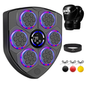 Smart Music Boxing Machine with Rhythm LED – Wall Mounted for Adults & Kids – Incl. Adult Gloves, Headband & 3 Reflex Balls – 9 Modes, Bluetooth Music Sync, Home/Office/Gym Sturdy Fitness Set