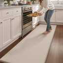 Color&Geometry Anti Fatigue Cushion Kitchen Mat for Floor -24"x87",Wide,Easy Clean, Water & Oil Proof, Anti Slip, Foam Rubber Runner Rug for Front Sink Comfort Standing,Dark Beige
