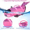 Malier Dog Life Jacket, Ripstop Dog Life Vest with High Buoyancy for Swimming Boating, High Visibility Shark Puupy Lifesaver for Small Medium Large Dogs (Pink #1, X-Large)
