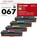 067 Toner Cartridge Set 067H MF654Cdw MF656Cdw Compatible for Canon Color ImageCLASS LBP632Cdw MF654Cdw MF653Cdw LBP633Cdw MF652Cdw MF650C Printer 4 Pack High Yield Ink (Black Cyan Yellow Magenta)