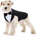 Weewooday Dog Tuxedo and Bandana Set Dogs Formal Tuxedo Pet Wedding Party Suit Wedding Bow Tie Shirt for Birthday Costumes(Cute Style,Medium)