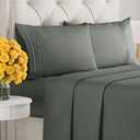 Cal King Size 4 Piece Sheet Set - Extra Soft, Breathable & Cooling Sheets - Hotel Luxury Bed Sheets for Women & Men - Deep Pockets, Easy-Fit & Wrinkle-Free Sheets - Gunmetal Grey Oeko-Tex Bed Sheets