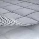 Cooling Mattress Pad Cover, with 100% Cotton Cover and Mesh Shell Underlay, Snow Fiber Filled, Soft, Temperature Regulated, Premium Mattress Protector, Machine Washable (Queen (60x80 inch), Grey)