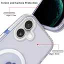 for iPhone 16 Case,MagSafe Compatible,Matte Soft Slim Shockproof Cover,Anti-Fingerprint,Anti-Yellowing,Anti-Scratch Back,Magnetic Phone Case for Women,Girl,Cute,Girly,Clear