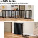 Extra Wide Dog Gate 110 inches Wide, Freestanding Pet Gate for The House Doorway, Pet Puppy Barrier, Support Feet Included, Black,6 Panels