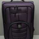 LOVEVOOK Carry On Luggage Airline Approved, Suitcases with Spinner Wheels, Softside Carry-on Luggage with TSA Lock for Men Women Business Trip, Lightweight Large Capacity Luggage for Travel, Purple
