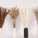 Dried Pampas Grass Decor, 100 Stems Pampas Grass Contains Bunny Tails Dried Flowers, Reed Grass Bouquet for Wedding Boho Flowers Home Table Decor, Rustic Farmhouse Party (17", White and Brown)