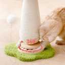 Mushroom Cat Scratching Post Cat Tree, 21.5‘’ H Cute Cat Scratcher Tower with Durable Solid Wood Turntable Toy, Mushroom Scratch Post Cat Sisal Scratcher with Catnip for Indoor Adult Cats