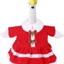 Christmas Porch Goose Outfit, 23 Inch/58.42 cm Cute Red Dresses Clothes & Hairpin Porch Xmas Goose Costume for Santa Statue Decoration Accessories for Holiday Outdoor Garden Lawn Yard