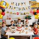 Construction Themed 3rd Birthday Party Supplies Decorations, Includes Banner, Balloons, Cake & Cupcake Toppers for Excavator and Truck 3 Year Old Birthday Party Decorations