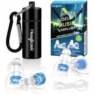 Hearprotek Concert Ear Plugs, 1Pairs Reusable high Fidelity Musician Ear Plugs for Concerts Loud Music-Noise Reduction Ear Protection earplugs for Rave,Festival,Music,Tinnitus Relief