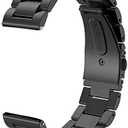 V-MORO Compatible with Samsung Gear S3 Frontier Bands/Galaxy Watch 3 45mm/Galaxy Watch 46mm(2019),22mm Solid Stainless Steel Metal Business Bracelet Strap Black(Not for galaxy watch 4 classic 46mm)