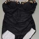 B2prity Women's Underwire One Piece Swimsuits Tummy Control Bathing Suits Push Up Swim Suit Color Block Swimwear L