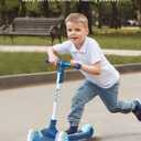 Besrey Kick Scooter for Kids Ages 3-10, 3-Wheel Folding Scooter with Adjustable Height, LED Light Wheels, Extra Wide Deck for Outdoor Activities