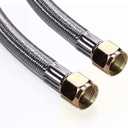 6 Feet Propane Hose Extension 3/8 Female Flare to Female Flare for RV Grill | Braided 6 Foot Propane Gas Line and 3/8 Propane Hose Extension with Female Flare Ends for RV BBQ Grill Propane Tank Heater