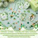 Ferreve 989 Pcs Christian St. Patrick's Day Beads Necklaces Gift DIY Green Shamrocks Craft for Jewelry Making 25 Irish Blessing Cards Cross Charm Clover Bracelet for Church Religious God Gifts
