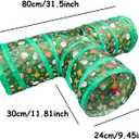 Christmas Cat Tunnel 3-Way Tube Toy  Foldable Holiday Cat Play Tunnel with Crinkle and Peek Holes for Indoor Cats and Kittens
