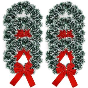 Gift Boutique 6 Christmas Wreath 9.5 with Red Velvet Bow Tinsel Wreaths Crafts for Door Kitchen Decor Pine Indoor Decorations Home Window Decoration Holiday Crafting