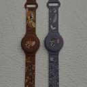 2 Pack AirTag Bracelet for Kids, Waterproof Cute Cartoon Air tag Holder for Kids with Watch Band Design, Full Coverage Silicone Airtag Hidden Accessories for Child, Healthy Material Brown + Grey